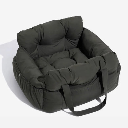 Safety pet car seat in black with padded interior