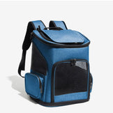 Blue backpack for cats in studio