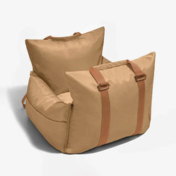 Brown single seat with firm base and sturdy straps