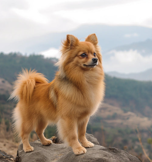 Adventurous small dog in Canadian mountains - Canada buy pet supplies online easily with FluffyPuppy