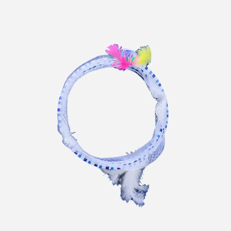 Interactive spiral cat toy with feathers, designed to engage your cat's natural instincts for fun and active play.