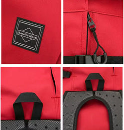 Dog backpack for cycling close-up photo details