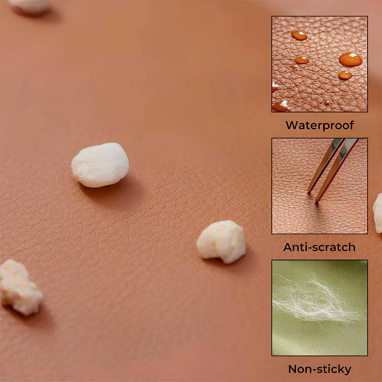 Close-up of durable waterproof and scratch-resistant surface in dog booster bed for car