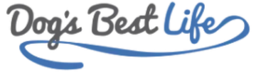 dog's best life logo in gray and blue text
