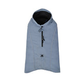 Blue cosy fleece dog vest on a white background