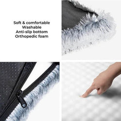 Soft and comfortable orthopedic dog bed with anti-slip bottom, washable cover, and durable zipper for easy maintenance.