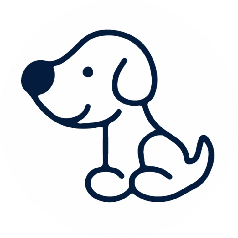 FluffyPuppy pet store favicon featuring a simple outline of a happy puppy, representing the pet shop logo.