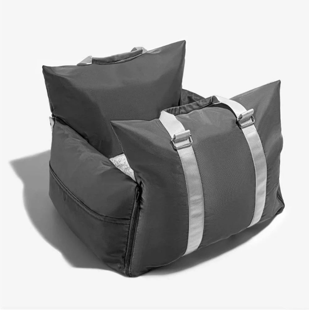 Gray single seat with high sides for secure rides