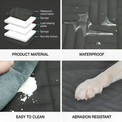 Layered construction of hard floor dog seat cover with waterproof and non-slip base