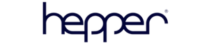 Hepper logo in dark blue text.