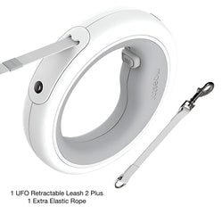 Moestar ergonomic dog leash shown with extra elastic rope accessory on white background
