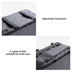 Car console pet chair with strap and durable zipper.