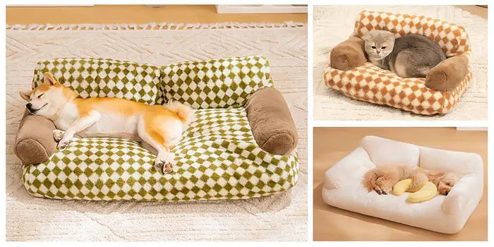 Cozy vintage dog and cat sofa bed in various designs, providing comfort and style for pets of all sizes in your home.