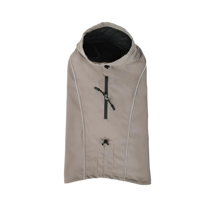 Brown large dog fleece jacket shown on a white background